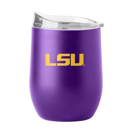 Logo Brands LSU 16oz Flipside Powder Coat Curved Beverage 162-S16PB-34